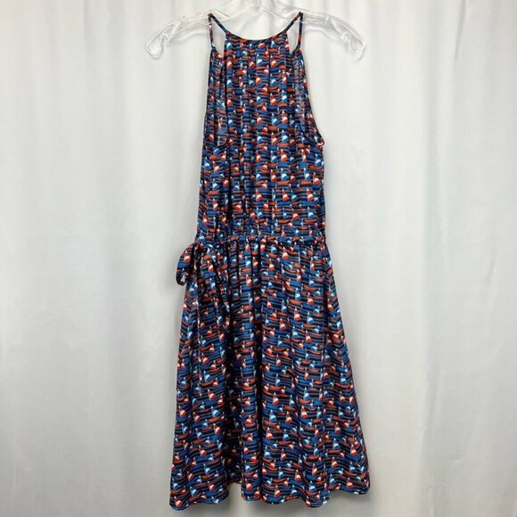 41 Hawthorn Womens Sundress Multicolor Stripe Sailboat Print Mini Halter Neck S - Picture 6 of 11